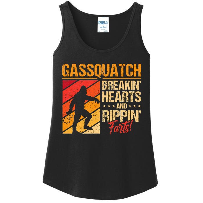 Sasquatch Gasquatch Breakin Hearts Rippin Fart Bigfoot Ladies Essential Tank