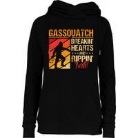 Sasquatch Gasquatch Breakin Hearts Rippin Fart Bigfoot Womens Funnel Neck Pullover Hood