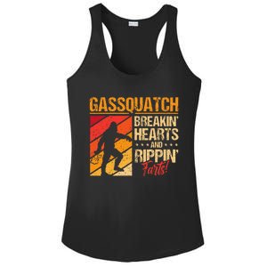 Sasquatch Gasquatch Breakin Hearts Rippin Fart Bigfoot Ladies PosiCharge Competitor Racerback Tank