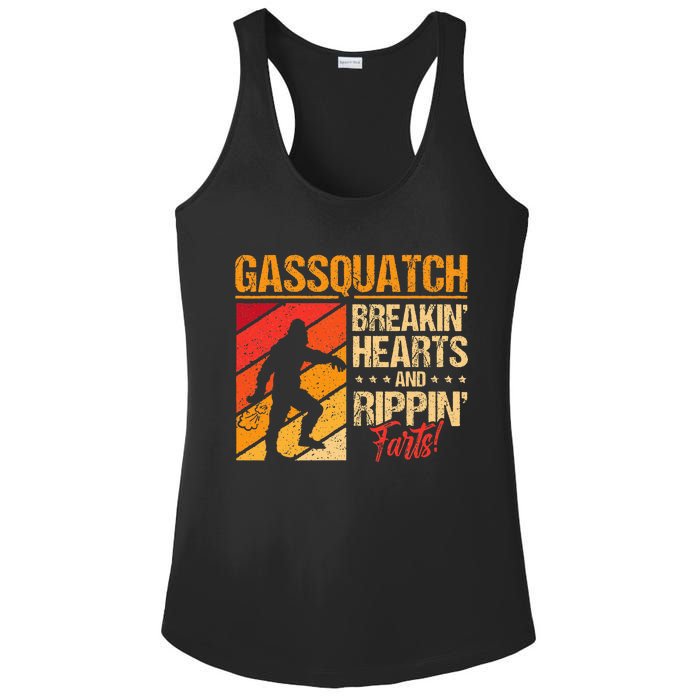 Sasquatch Gasquatch Breakin Hearts Rippin Fart Bigfoot Ladies PosiCharge Competitor Racerback Tank