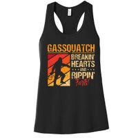 Sasquatch Gasquatch Breakin Hearts Rippin Fart Bigfoot Women's Racerback Tank