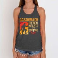 Sasquatch Gasquatch Breakin Hearts Rippin Fart Bigfoot Women's Knotted Racerback Tank