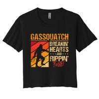 Sasquatch Gasquatch Breakin Hearts Rippin Fart Bigfoot Women's Crop Top Tee