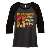 Sasquatch Gasquatch Breakin Hearts Rippin Fart Bigfoot Women's Tri-Blend 3/4-Sleeve Raglan Shirt