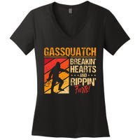 Sasquatch Gasquatch Breakin Hearts Rippin Fart Bigfoot Women's V-Neck T-Shirt