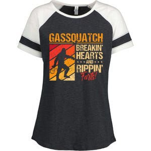 Sasquatch Gasquatch Breakin Hearts Rippin Fart Bigfoot Enza Ladies Jersey Colorblock Tee