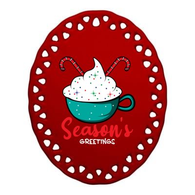 Season Greetings Baker Funny Gift Ceramic Oval Ornament