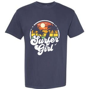 Surfer Girl Beach Retro 70s Summer Surfing Vacation Gift Garment-Dyed Heavyweight T-Shirt