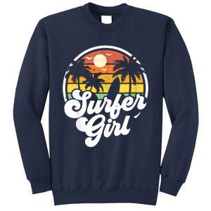 Surfer Girl Beach Retro 70s Summer Surfing Vacation Gift Sweatshirt