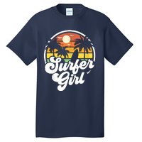 Surfer Girl Beach Retro 70s Summer Surfing Vacation Gift Tall T-Shirt