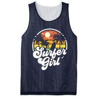 Surfer Girl Beach Retro 70s Summer Surfing Vacation Gift Mesh Reversible Basketball Jersey Tank