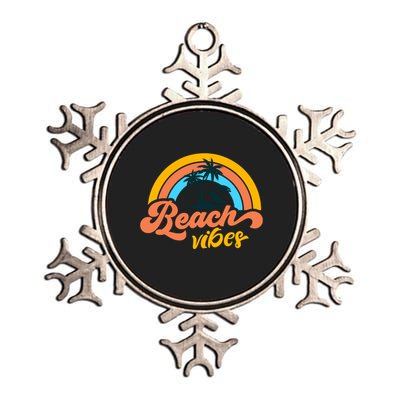 Summer Groovy Beach Vibes Metallic Star Ornament