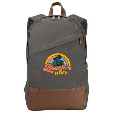 Summer Groovy Beach Vibes Cotton Canvas Backpack