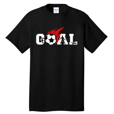 Soccer Goal Ball On Fire Tall T-Shirt