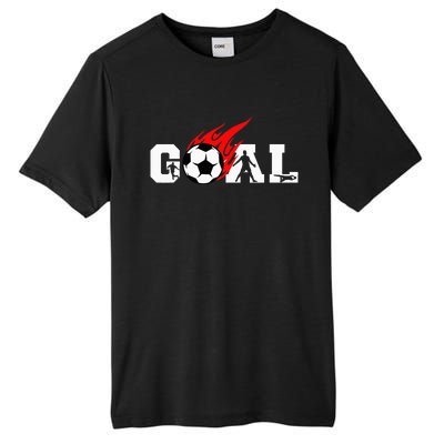 Soccer Goal Ball On Fire Tall Fusion ChromaSoft Performance T-Shirt