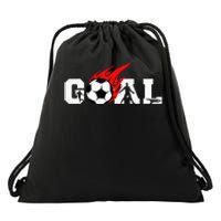 Soccer Goal Ball On Fire Drawstring Bag