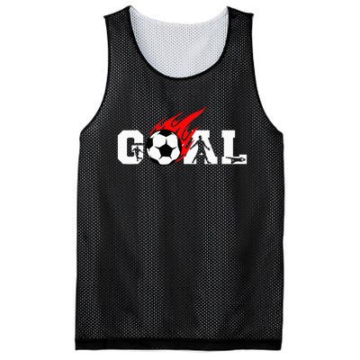 Soccer Goal Ball On Fire Mesh Reversible Basketball Jersey Tank