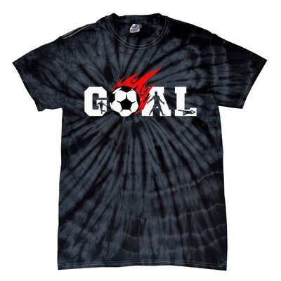 Soccer Goal Ball On Fire Tie-Dye T-Shirt