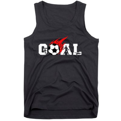 Soccer Goal Ball On Fire Tank Top