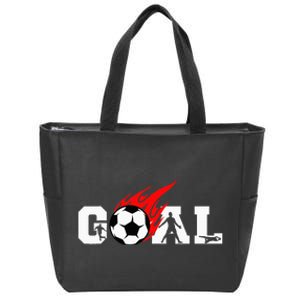 Soccer Goal Ball On Fire Zip Tote Bag