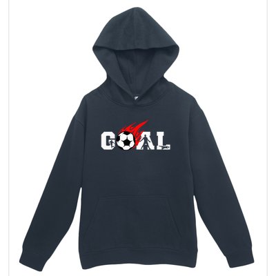 Soccer Goal Ball On Fire Urban Pullover Hoodie