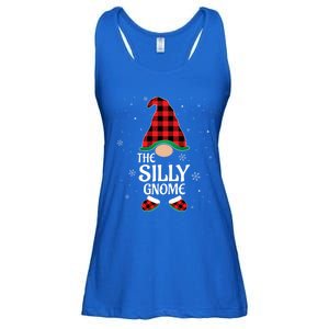 Silly Gnome Buffalo Red Plaid Matching Christmas Pajama Gift Ladies Essential Flowy Tank