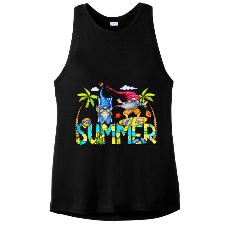 Summer Gnomes Beach Ladies PosiCharge Tri-Blend Wicking Tank