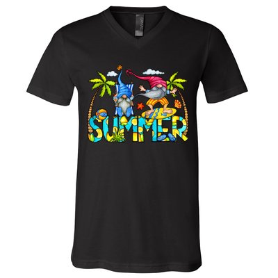 Summer Gnomes Beach V-Neck T-Shirt
