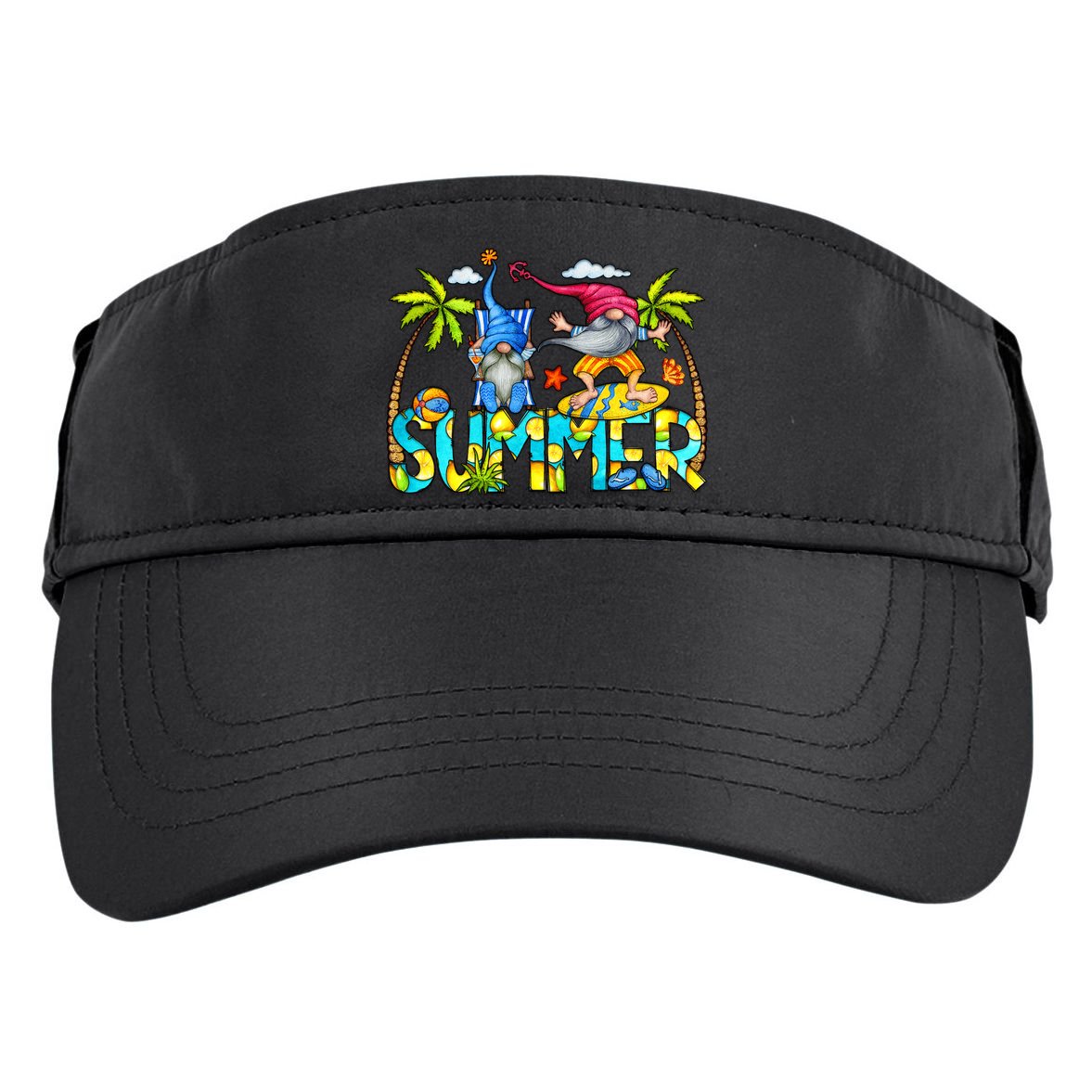 Summer Gnomes Beach Adult Drive Performance Visor