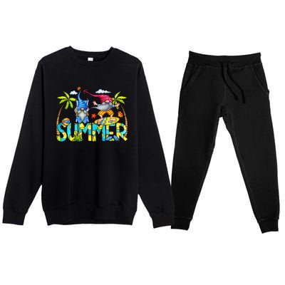 Summer Gnomes Beach Premium Crewneck Sweatsuit Set