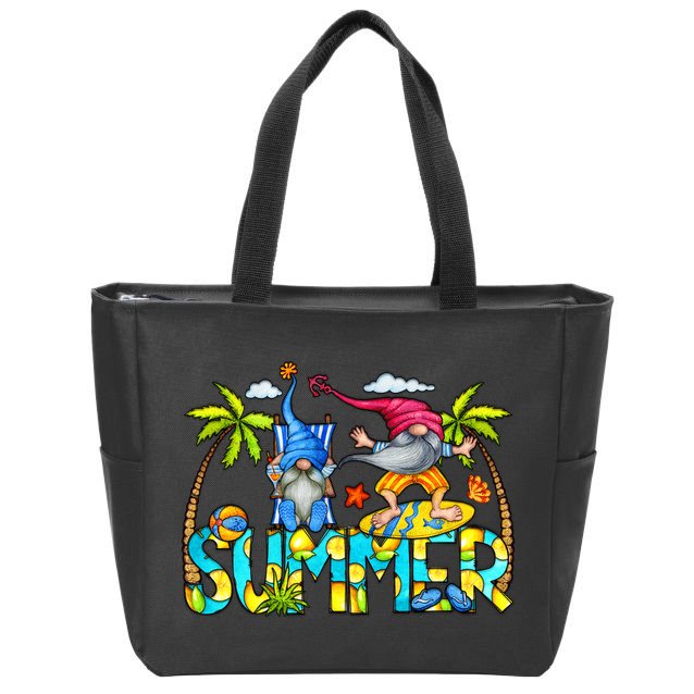 Summer Gnomes Beach Zip Tote Bag