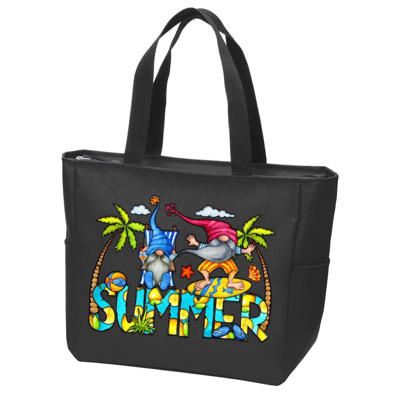 Summer Gnomes Beach Zip Tote Bag