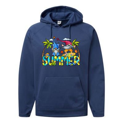 Summer Gnomes Beach Performance Fleece Hoodie