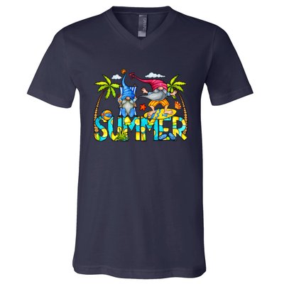 Summer Gnomes Beach V-Neck T-Shirt