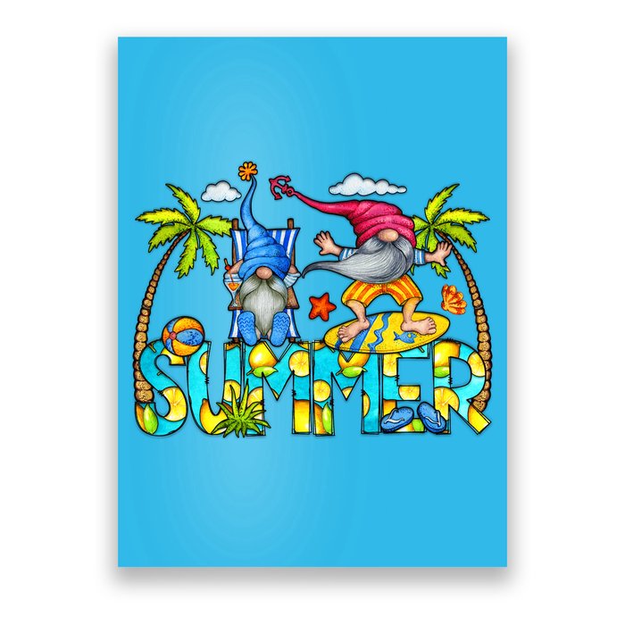 Summer Gnomes Beach Poster