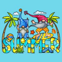 Summer Gnomes Beach Poster