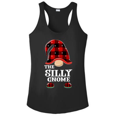 Silly Gnome Buffalo Plaid Funny Christmas Matching Family Gift Ladies PosiCharge Competitor Racerback Tank