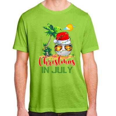 Santa Golf Ball Sunglasses & Xmas Lights Christmas In July Tank Top Adult ChromaSoft Performance T-Shirt