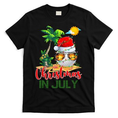 Santa Golf Ball Sunglasses & Xmas Lights Christmas In July Tank Top T-Shirt