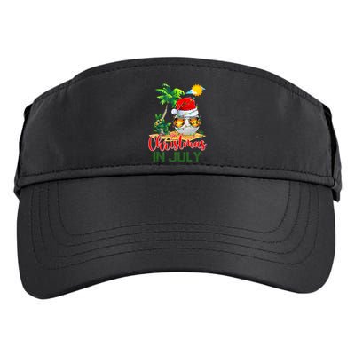 Santa Golf Ball Sunglasses & Xmas Lights Christmas In July Tank Top Adult Drive Performance Visor