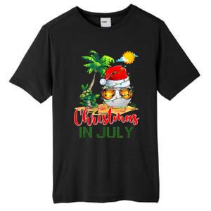 Santa Golf Ball Sunglasses & Xmas Lights Christmas In July Tank Top Tall Fusion ChromaSoft Performance T-Shirt