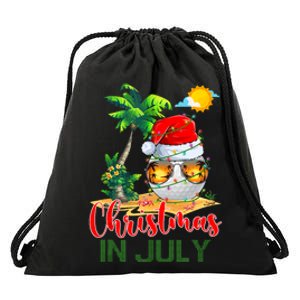 Santa Golf Ball Sunglasses & Xmas Lights Christmas In July Tank Top Drawstring Bag