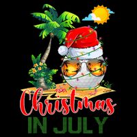 Santa Golf Ball Sunglasses & Xmas Lights Christmas In July Tank Top Drawstring Bag