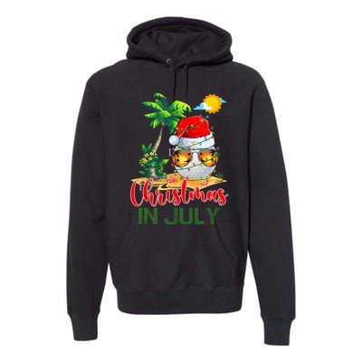 Santa Golf Ball Sunglasses & Xmas Lights Christmas In July Tank Top Premium Hoodie