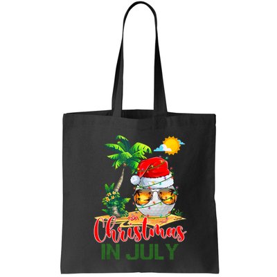 Santa Golf Ball Sunglasses & Xmas Lights Christmas In July Tank Top Bag