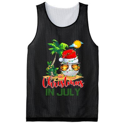 Santa Golf Ball Sunglasses & Xmas Lights Christmas In July Tank Top Mesh Reversible Basketball Jersey Tank