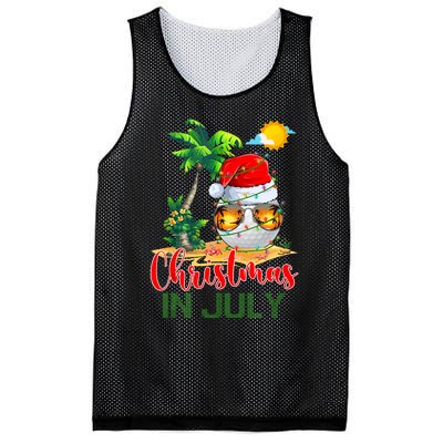 Santa Golf Ball Sunglasses & Xmas Lights Christmas In July Tank Top Mesh Reversible Basketball Jersey Tank