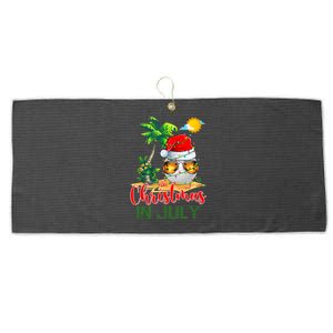 Santa Golf Ball Sunglasses & Xmas Lights Christmas In July Tank Top Large Microfiber Waffle Golf Towel