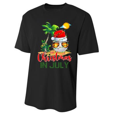 Santa Golf Ball Sunglasses & Xmas Lights Christmas In July Tank Top Performance Sprint T-Shirt