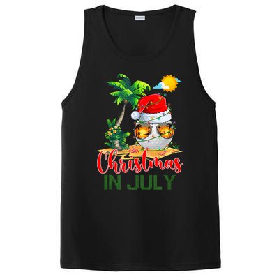 Santa Golf Ball Sunglasses & Xmas Lights Christmas In July Tank Top PosiCharge Competitor Tank